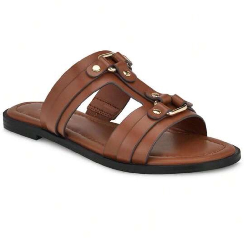 NWT Nine West Womens Jerra Faux Leather Slip-On Sandals 8M
